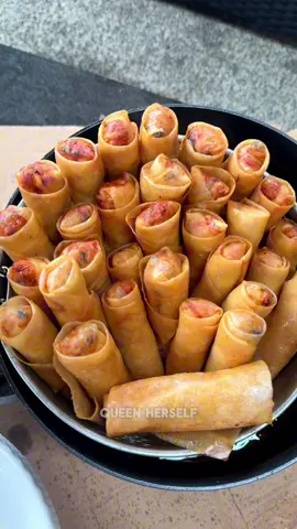 Highly addicting, fried SE Asian style Egg-rolls! You cannnnot just stop at 1!!  INGREDIENTS (36 Eggrolls): - 2Ibs of ground chicken thighs  - 1.5 tbsp of chicken powder - 2 tsp of sugar  - 1 tbsp of black pepper   - 1 tbsp of fish sauce  - 1.5 tbsp of oyster sauce  - 1 large egg  - Dash of MSG - 1 cup of presoaked wood ear mushroom (chopped)  - 2.5 cups of shredded carrots  - 1 cup of shredded onions  - 2 cups of bean thread noodles (pre-soaked & chopped)  - Mix of 1 tsp of cornstarch and water for sealing  I used Eggroll wrappers by Wei-Chuan. Feel free to use ground pork or turkey.  Enjoy 