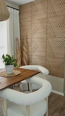 This wall has been empty and boring since we moved into this house almost 2 years ago. I finally decided it was time for a facelift.  This was a SUPER easy DIY with @stickgootile peel and stick Wall tiles. They are renter friendly and a super easy DIY home decor option! We got them in the Wood color and I am sooo happy with how it turned out!  I cannnnot wait to show you the rest of the plans for our dining room! 😁😁 . . . . . . . #homedecor #diyhomedecor #peelandstick #renterfriendly #amazonhome #amazonfinds #homedesign #amazonmusthaves 
