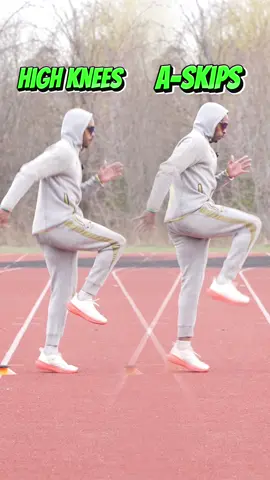 Running Tips High Knees Vs A-Skip Drills For Better Running  in this video, I am demonstrating A Skip drill versus a High Knees drill.  These are two drills. I use it in my warm-up to enhance my run-in performance and help me hold my form for longer.  Incorporate these two drills into training by doing them for 5 reps for about 20 m every day in your warm-up By these two drills, you reduce your risk of injury and fatigue at the end of the sprint are running  Incorporate these two drills into training by doing them for five reps for about 20 meters every day in your warm-up #Running #tips #Drills 