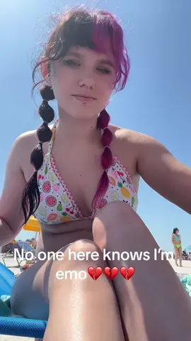 Just an emo girl in a silly lil fruit bikini #alternative #alt #altgirl #aesthetic #emo #emogirl #punkgirl #grungegirl #egirl #beach #Summer #summertime #bikini 