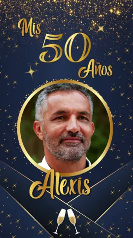 INVITACION 50 AÑOS AZUL Y DORADO HOMBRE #invitacion50años #invitación50años #50años #cumpleaños #50añosazul  #invitaciondigital50años #invitacionde50años 