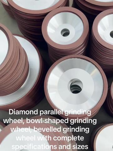 Diamond resin-bonded grinding wheel is used for grinding tungsten carbide, ceramics, glass and other materials, and can obtain high-precision machined surface. In the use of the tool, it is used to grind the cutting edge of the tool to improve the sharpness of the tool, and the processing of the die can ensure the shape and size accuracy of the die.