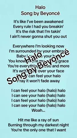Halo Song by Beyoncé 🎧🎶💪#fyp #ticktock #lyrics #song 
