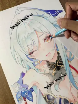 Vẽ Jingliu bằng chì màu khô Deli #nguyenthanhin #banhinart #drawjingliu #drawingjingliu #HonkaiStarRail #drawing #jingliu #fly #delipencilcolour 
