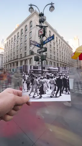 New York: Today compared to 100 years ago // 📷 Shot on Nikon Z 8 and Z 6 II #nikoncreators @Nikon USA  — I printed out a series of photographs from over 100 years ago, went to the exact locations and snapped a series of forced-perspective images that compared what NYC looked like back then compared to today. All of these pics blew my mind on how much has and has not changed. Just to clear the air, these photos are over a century old. Any photo that was created over 100 years ago in the United States automatically becomes public domain - free for anyone to use. #cameraman #manhattan #nyc #nostalgia #1920s 