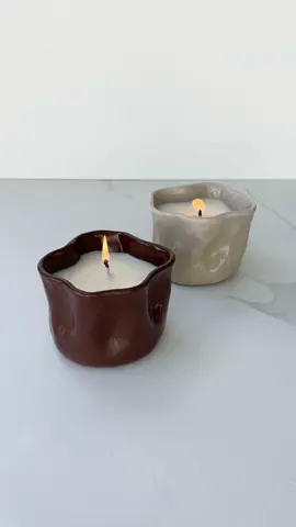 Wonky and wonderful candle duo 🕯️🕯️ #diycraft #candlemaking #airdryclay #clay 