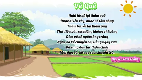 #cogiaomamnon #xuhuongtiktok #CapCut #canva #thotruyenmamnon #quehuongdatnuocbacho Bài thơ 
