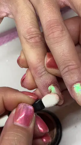 I’m so obsessed with chrome and it’s all @D$ | Illinois Nail Tech fault. #chromenails #structuregelmanicure #luminarynailsystems 