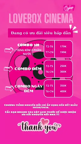 Cùng cập nhật chương trình khuyến mới của Lovebox nhé 💋💋💋#xuhuong #xemphimphongrieng #couple #phimphongbinhtan #capdoi 