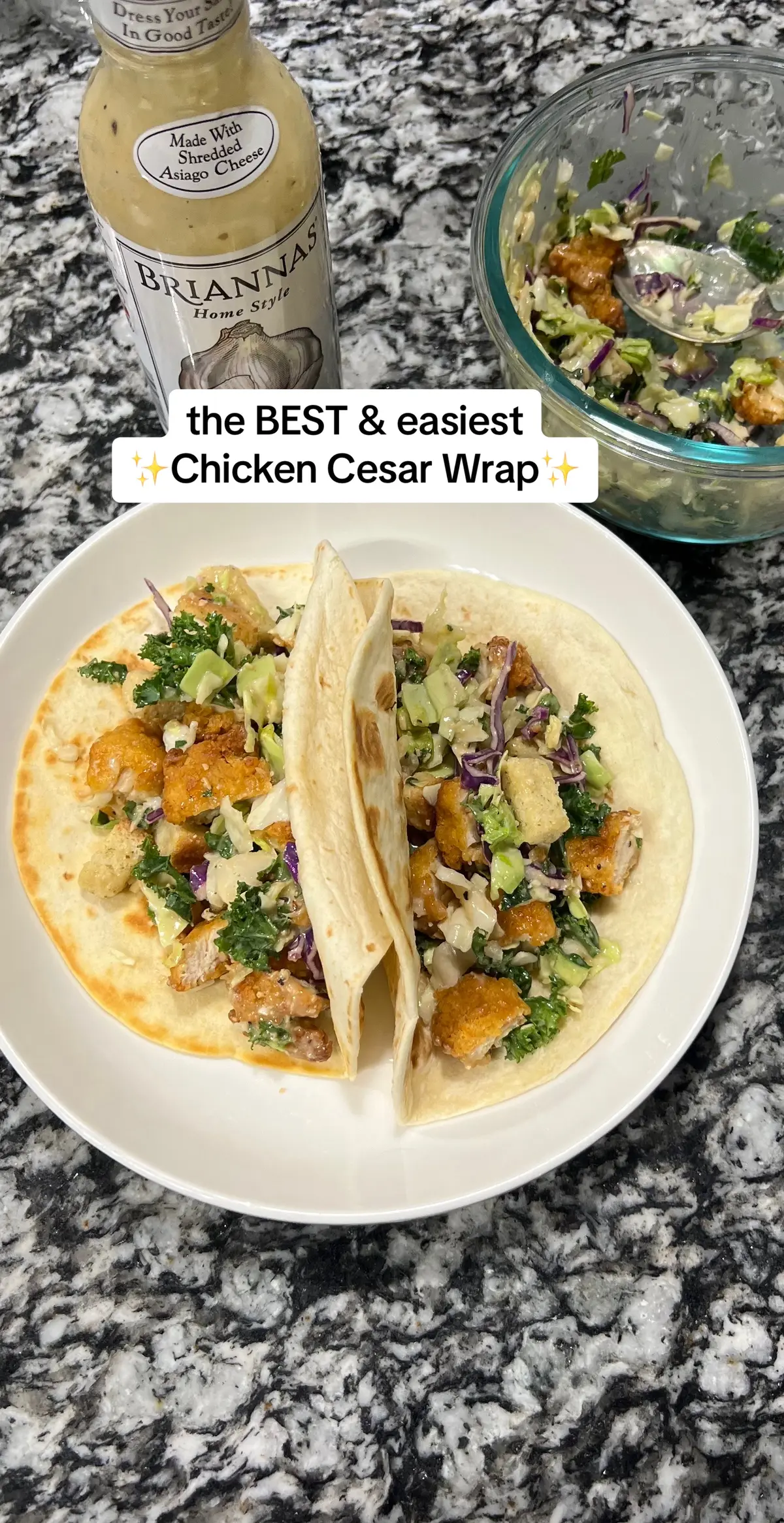 Lunch just leveled up! 🥗 Swipe through to see how I transformed a classic caesar salad into the most epic handheld situation. These protein-packed chicken caesar wraps are a total game-changer for busy days. They've got all the flavors you love - crisp romaine, creamy dressing, crunchy croutons, salty parm - but wrapped up in a portable package. The secret? Using those handy pre-cooked chicken strips from the salad bar to keep things quick and easy. For real though, these loaded wraps are so satisfying yet simple. Perfect for on-the-go noshing, meal prepping for the week ahead, or just when you need a delicious lunch stat. Minimal effort, maximum flavor payoff! 🤌🏽 Who wants to take a bite? Drop a 😋 below if you're craving the recipe! It's a total lunchtime glow-up that's affordable and healthy-ish to boot.  #caesarsaladwrap #packablewrap  #mealprepideas  #healthylunchideas #quicklunch #affordablelunch #makeaheadlunch  #workingwomanmeals 
