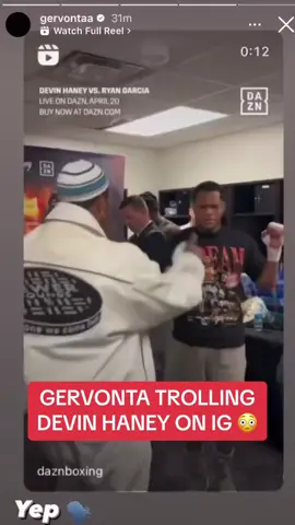 Tank trolling Devin on IG today 👀 @Gervonta Davis #ryangarcia #devinhaney #gervontadavis 