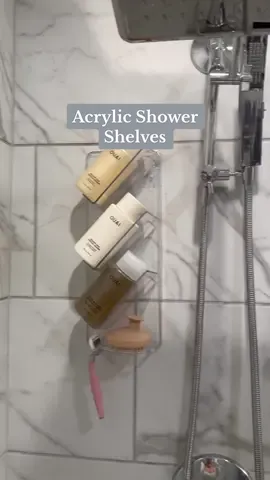 Level up your everything shower routine with acrylic shelves at the link in bio. #amazonfinds #amazonbathroom #organization    🎥: @Melissa Fakler 