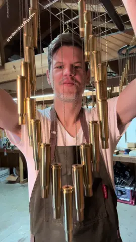 .50 cal sounds magical! Smaller version now available to pre-order on website! #soundon #50cal #bulletchime  #goodwindhunting #50caliber #bullet #horseshoes #horses #windchime #asmr #magical #goodsound 