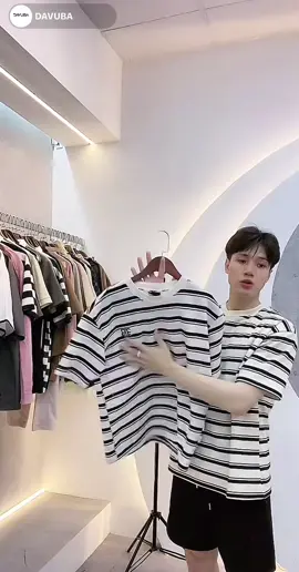 Áo thun kẻ sọc Dream DAVUBA nam nữ cộc tay cổ tròn SM059  #xuhuong 