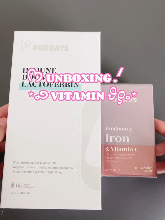 Unboxing Time ❤❤   Memperkenalkan produk dari Perdays yang terbukti meningkatkan imunitas tubuh kamu ❤   🌸Perdays Immune Boost + Lactoferrin Menggunakan teknologi double capsule yang membuat kandungan alaminya terjaga. Bahan aktif yang terkandung dalam kapsul tersedia pada kapsul bagian dalam dimana setelah dikonsumsi maka kapsul akan larut di jaringan usus, sementara kapsul bagian dalam akan larut di bagian lambung.  Mengandung zinc, Vitamin C dan Vitamin D yang dikombinasikan dengan 100mg Bovine Lactoferrin untuk membantu menjaga siotem kekebalan tubuh agar tetap optimal.    🌸Perdays Perdays Pregnancy Iron & Vitamin C Menggabungkan Iron dan Vitamin C, suplemen ini memiliki tingkatan penyerapan yang tinggi sehingga mudah diserap tubuh.   Dirancang untuk membantu memenuhi kebutuhan zat besi terutama pada masa trimester kedua dan ketiga di waktu kehamilan, karena pada waktu ini kebutuhan zat besi meningkat hingga mencapai 27 mg.   Konsumsi selalu Perdays untuk mendampingi kehamilan sehatmu ❤   #perdays #suplemen #ibuhamil #iron #vitaminc #vitaminkesehatan #jagaimunitas #hamil #pregnancy #pregnancyjourney