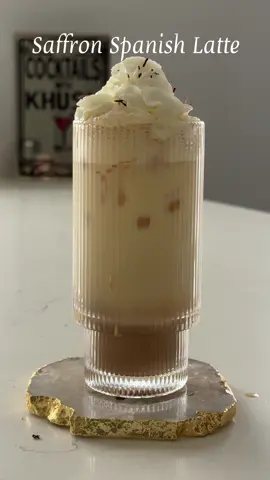 The most delicious start to the week, with a Saffron Spanish Iced Latte☕️ Saffron literally makes liquid gold, used a lot in asian desserts so this is was a no brainer tbh🤤 Saffron Spanish Iced Latte Double shot espresso  2 tbsps condensed milk Ice  100-120ml of Saffron infused milk  Top with whipped cream and saffron✨  Cheers!🥂  #icedlatte #cocktails #cocktail #cheers #drink #drinks #cocktailgram #cocktailsofinstagram #drinkstagram #drinksofinstagram #Recipe #fyp #thirsty #sip #mixologist #mixology #coffees #cocktailsathome #drinkspiration  #garnish #garnishgame #bestcocktails #cocktailtime #saffron #saffronlatte #icedcoffee #coffeeathome #spanishlatte #coffeeinstagram #kesar