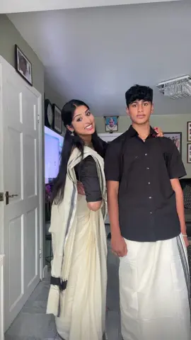 He tried his best but he looks so uncomfy😭😭 @Aaron #oldersister #mallu #tamil #telegu #southindian #orakannale #chechi #babybrother #fyp  