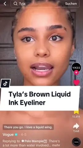 Tyla‘s Brown Liquid Ink  Eyeliner #tyla #vogue #liquideyeliner #Eyeliner #liner #wingedliner #brownliner #browneyeliner #browngirl #desigirl #makeup #makeuplook #essence #essenceeyeliner #fyp  @essence cosmetics 