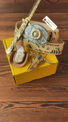 Replying to @icardi_1905_277 Do you like it?#western #ring #westernfashion #asmr #knife #asmrvideo #asmrunboxing #belt #buckle #longhorn #sunflower 