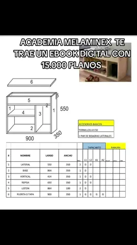 planos digitales para muebles de melamina #planos #planodemueble  #ebookdigital  #carpinteria #melamina #muebles #carpintero #carpinteriamoderna 