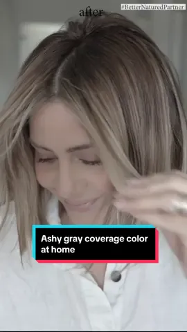 My secret to at-home color for ashy gray coverage that looks like I came from the salon. @Better Natured Color & Care is a salon-quality, vegan hair color and hair care brand now available for purchase at @Sally Beauty  – both online and in-store! #BetterNatured #BetterNaturedPartner #SallyBeauty