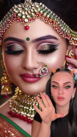 WHY IS THIS LIKE ONE OF MY FAVORITE LOOKS EVER??? 😭🔥🥹 #indianbridalmakeup #bridalmakeup #makeup #beauty #greenscreen 