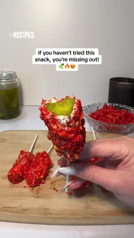 Savory, briny, & spicy!🔥 Elevate your snack game with these VIRAL Flaming Hot Cheeto Pickles!🥒🌶️ Send this to your bestie who would LOVE these!😍 inspo: @tashaliana #hotcheetos #flaminghot #hot #flaming #cheetos #pickles #pickle #creamcheese #picklegirls #snack #idea #flavors #spicy #savory #salty #briny #yummy #delicious #viral #trend #foodtrend #snacktrend #snackrecipe #Recipe #EasyRecipe #fyp