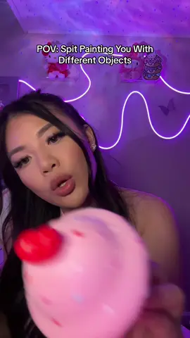 Do you like spit painting? #asmr #asmrpov #asmrspitpainting #asmrmouthsounds #fyp 