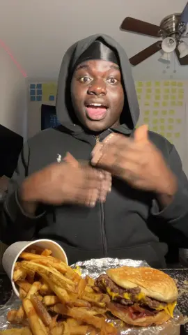 yall fw five guys?! 🙈👀 even tho they cost a arm & leg! #fiveguysburgersandfries #mukbang #cheeseburger 