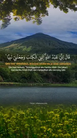 Surah Maryam ayat 30-34, Qola inni ‘abdullah(i), ataniyal-kitaba wa ja‘alani nabiyya.... #surahmaryam #suratmaryam #alquran #murottalquran #murottal #bacaanalquranmerdu 