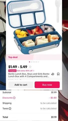 Bento Lunch Box, Boys and Girls Bento Lunch Box with 4 Compartments and Spoon 1000 ML Leakproof Food Storage Box for School, Work and Travel, BPA Free, Three Colors Gift