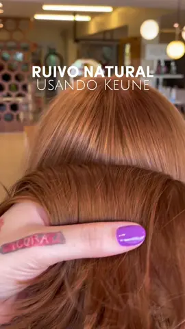 Ruivinho natural usando Keune! 🖌️ ✨ Tintas 8.34 + 9.04 (1:1) . 🛍️ Disponíveis no nosso site oficial, link na bio!  📦 FRETE GRÁTIS A PARTIR DE R$150,00 📦 . #ruivosdobrasil #ruivando #ruivasdobrasil #ruivoacobreado 