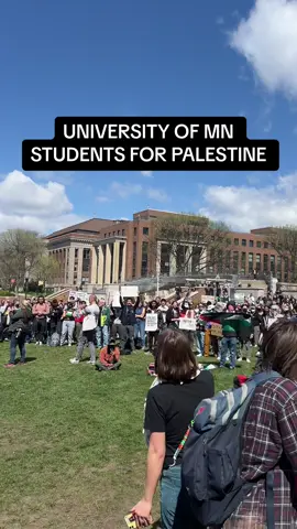 Students at UofM walk out for 🍉 Earlier today 8 students & 1 faculty memeber were arrested for “trespassing” on a campus they pay for while protesting Gen 0 Cide This is what people power looks like✊🏽 This is solidarity !  #minnesota #minneapolis #uofm #solidarity #students 