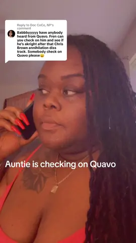 Replying to @Doc CoCo, NP auntie had to check on Quavo #quavo #chrisbrown #fyp #viral #auntie #howyoudoing #reaction #arleisham 