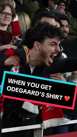 This Arsenal fan couldn’t believe he got to take home Odegaard’s shirt ❤️ #pl #PremierLeague #arsenal #arsenalfc #martinodegaard #odegaard #coyg #gunners 
