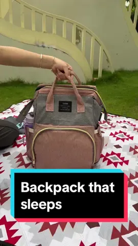 Anyone with a baby, look over here. The mommy backpack that sleeps. #baby #mother and baby #backpack #bed