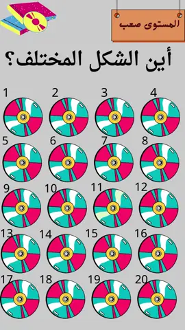 أين الشكل المختلف؟#اختلافات #الغازللاذكياء #اسئلة_واجوبة #ترند #اكيسبلور #tiktok