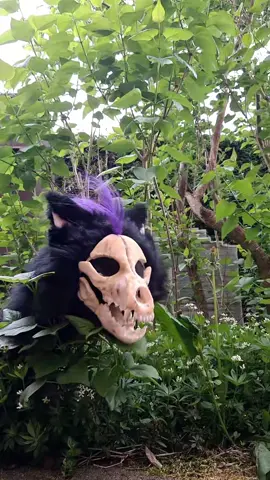 My new puppet is done! I don't have a name yet, do you have some ideas?  #puppet #skull #skullpuppet #sklulldogpuppet #skulldog 