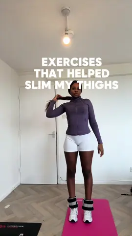 My favourite exercises to slim thighs comine  this with calorie defict and 10k steps 🔥 #slimthighsworkout #fyp #weightloss #weightlossworkout #exerciseathome #thighfatworkout 