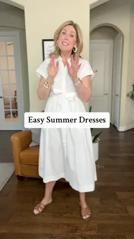 Everything linked in profile. ☀️Easy summer dresses. ☀️This white poplin shirt dress is romantic and feminine.  It has an hourglass shape that looks GREAT on every body shape.  Also, this black linen blend maxi dress, with its fitted bodice and vent at the hem in the front says coastal chic! ☀️Both come in several colors and are currently on sale.  #fyp #TikTokFashion #mididress #summerdresses #summeressentials #bananarepublicfactory #salealert #shirtdress #linendress @BR Factory 
