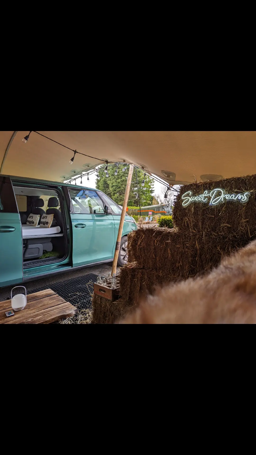 Our Glampervan is ready! 1st night Available is Friday 3rd May 2024. #idbuzzglamping  #glampinguk  #manorhouseglamping  #natureretreat  #vw #vwbuzz #idbuzz #glampervan