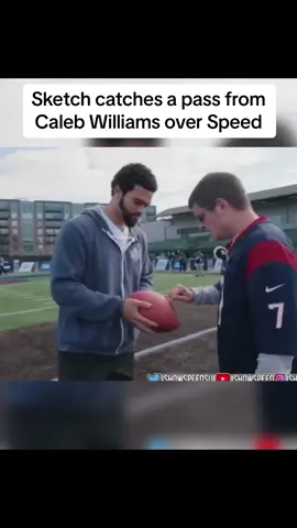 #Sketch catches a pass from #CalebWilliams over #IShowSpeed! 🏈👀 