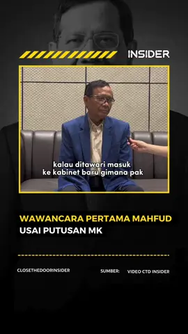 Wawancara ekslusif dengan Mahfud MD usai putusan Mahkamah Konstitusi dan penetapan presiden dan wakil presiden terpilih. Saksikan selengkapnya di Youtube Deddy Corbuzier  #ctdinsider #mahfudmd #indonesia #mahkamahkonstitusi #kabinet