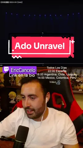 Ado Unravel Cover Reaction.  #ado #tokyoghoul #unravel #anime #jpop #liveconcert #adomarstour