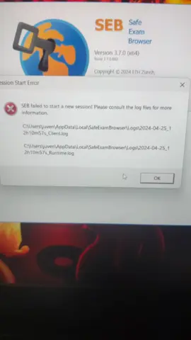 Session start error safe exam browser problem solve. Semangat pejuang test!!! Semoga membantu #seb #sessionstarterrorseb #rbb2024 #bumn #testbumn #fyp #fypシ #safeexambrowser #bumnuntukindonesia #SEB #rbbbumn2024 