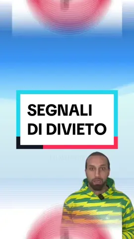 Segnali di Divieto! #patenteb #esameteoria #quizpatente #quiztime #segnali #divieto 