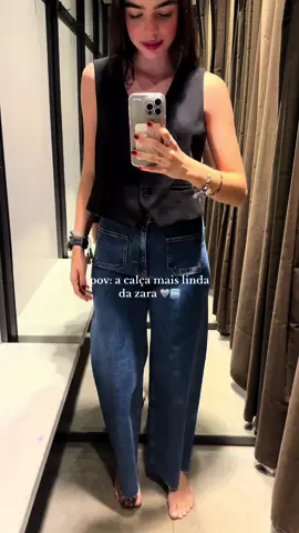 Eu amooo esse modelo 🩶🆒 A zara arrasou!! #fy #fyp #calcajeans #zara #haulzara #calcajeanszara #calcazara #jeans #unboxing #unboxingzara 