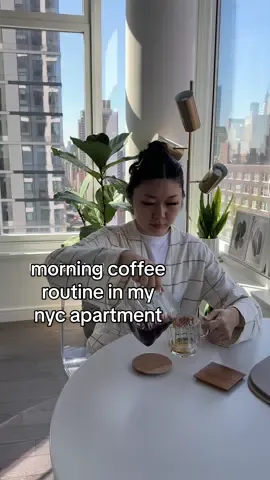 My favorite time of day is making my pour over coffee😌 coffee gear from @Fellow & using Hario V60☕️ #nyc #nycapartment #pourovercoffee #coffeeroutine #morningroutine #coffeetok #hariov60 