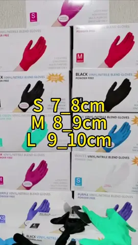 100PCS tattoo gloves GLOVES VINYL/NITRILE BLEND disposable plastic gloves Blue Black PVC