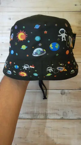 Topi Bucket Anak Motif Space  #topianak #topibucketanak #buckethatanak #topianaklakilaki #topianakperempuan #kidslais #wibgajian 